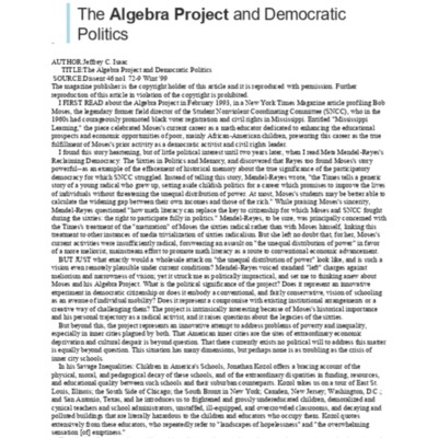 Issac_The Algebra Project and Democratic Politics.pdf